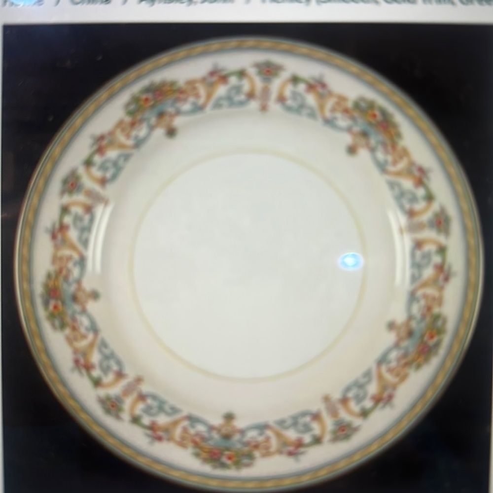 Henley by Aynsley gold rimmed salad plates, set of four